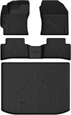 LASFIT Floor Mats & Cargo Mat for Toyota Corolla Hatchback 2019-2026, TPE All Weather Protection Rubber Car Liners Custom Fit for Corolla Hatchback Accessories 1st & 2nd Row & Trunk Mats, Black