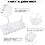 Badiano Wooden Coat Rack, Wall-Mounted Organizer for Closet, Entryway, Hallway, Foyer, Bedroom, Heavy Duty Double Hooks for H