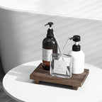 zoocatia Small Wood Tray Pedestal Stand Farmhouse Bathroom Decor Decorative Wooden Riser Kitchen Soap Dish Holder for Vanity,
