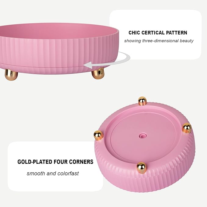Anyoifax Makeup Perfume Organizer Tray 360 Degree Rotating Lazy Susan Skincare Lotion Organizer Spinning Cosmetics Storage fo