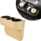 DXNQ Car Cup Holder Gap Filler Organizer, Multifunctional Auto Front Console Gap Filler with Cup Holder, Leather Extra Cup Ho