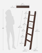 VASAGLE Blanket Ladder Decorative Farmhouse for The Living Room, 5-Tier Ladder Shelf, Ladder Rack for Storage and Decor, Maro