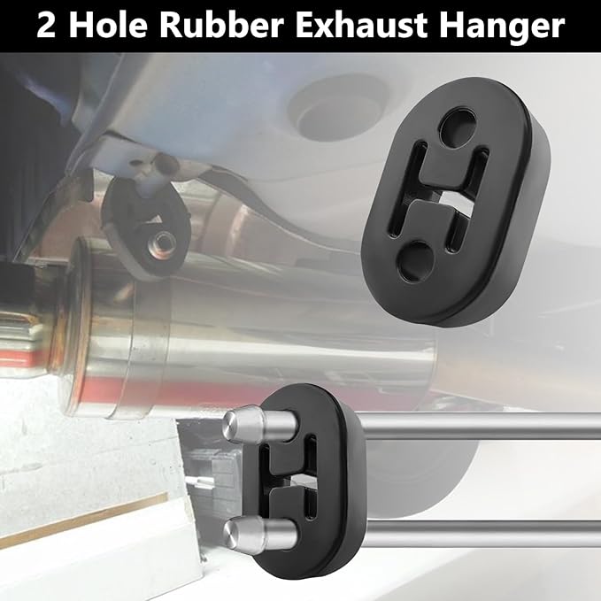 Exhaust Rubber Hanger, rubber muffler hangers. Rubber Insulator Bushing Mount, rubber exhaust mounts with 2 Holes 0.47 Inch, 
