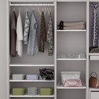 Slideep Adjustable Closet Shelf with Seamless Sticker, Metal Expandable Wardrobe Shelves Organizer for School Locker, Cabinet