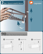 SEIRIONE Rustproof Shower Corner Caddy Organizer for Bathroom,Tension Pole with 4 Baskets, for Bathtub Storage Rack, 34 to 11