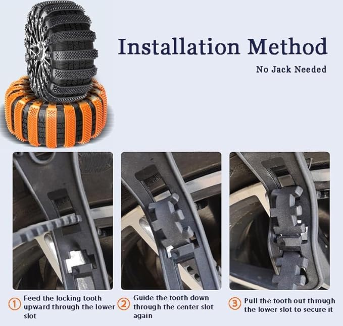 16PCS Snow Chains for Car Tires for BMW M4 2015–2025, Portable Reusable Safety Chains, Helps Improve Traction on Winter and M