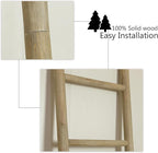 Wooden Blanket Ladder - 76in Natural & Motley Wood - Leaning Wall Decor for Bedroom, Bathroom, Living Room - Rustic Quilt Hol
