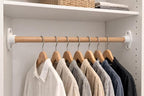trust4care Heavy-Duty White Tension Closet Rod Holders & Shower Curtain Rod Brackets (Adjustable 1"/1-1/2" Rods) – Deep 0.75"