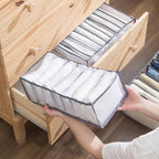 HSLFUAI 2 Pack Drawer Organizer for Thin Jeans,Pants,T-shirts Foldable Closet Organizer Drawer Soft Fabric Dresser Drawer Div