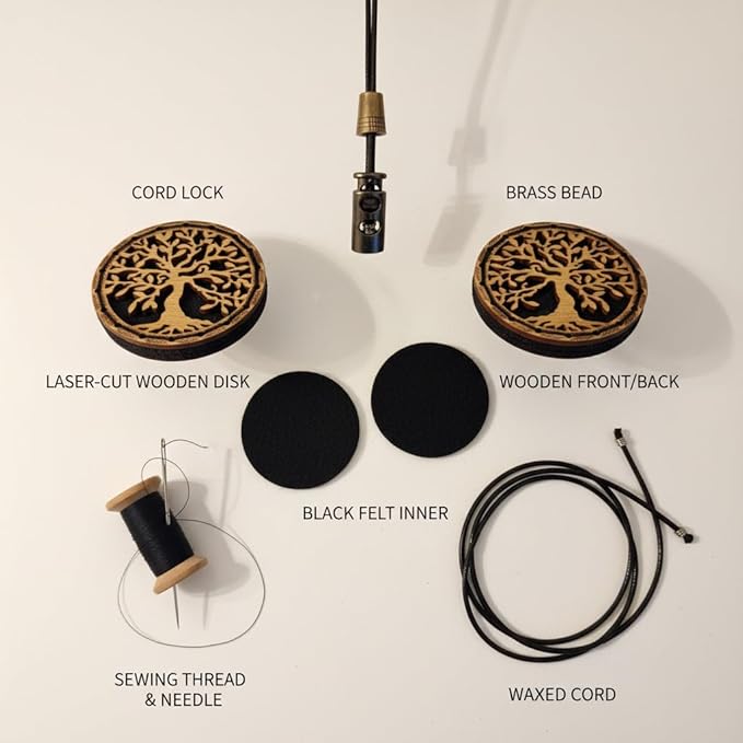 Wood Car Air Freshener — Compass Mountains — Handmade Unscented DIY Essential Oil Hanging Diffuser with Felt Insert — Add You