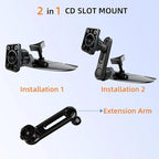Extended CD Slot Mount for CarPlay Screen with Screws Adjustable Arm and 360° Rotating Universal Head 17mm Compatible with in-Car Monitors CD Slot CarPlay Mount