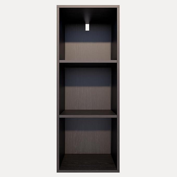 Book Shelf, 3-Tier Bookcase, Wooden Open Cube Storage Organize, 9.3 x 11.8 x 31.4 inches Bookshelf for Living Room, Bedroom, 