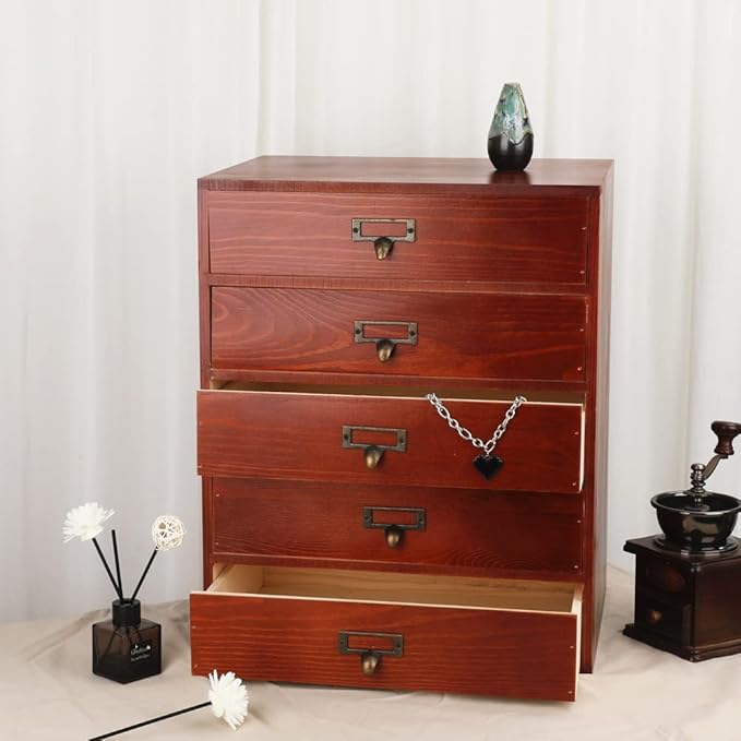 Large Wooden Drawer Rustic Desk Organizers and Accessories Wooden Storage Dox with Drawers Paper Storage Drawer Wood File Org