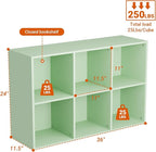 Wooden 6 Cube Storage Organizer with Closed Back Panel, Modern Open Cube Storage Shelf Bookshelf with Compartments, Cube Shel