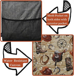 NGIL Extra Large Utility Tote Reusable Grocery Bag Oversized Collapsible for Groceries, Storage, Picnic, Beach (Western Cowboy-black)