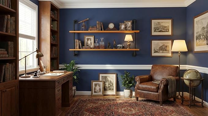 Industrial Pipe Shelving Shelf Rustic Wood Wall Shelves Industrial Floating Shelves for Wall 48 Inch Farmhouse Bookshelf Pipe
