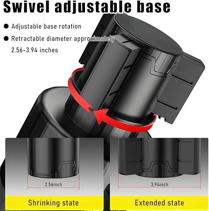 Yourkar Car Cup Holder Extender, Automotive Insert Cup Holder with Adjustable Base, Expandable Auto Adapter Accommodates Cups with Ears and Large Water Bottles, Car Accessories