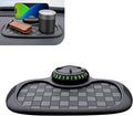 Multifunction Car Anti-Slip Mat, Storage Pad & Rotatable Phone Holder & Parking Number Plate, 9.2" x 7" Organizer Pad for Pho