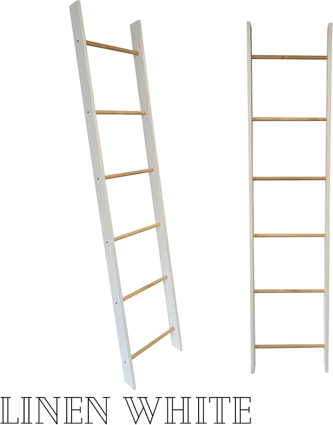 Decorative Blanket Ladder 4ft 5ft 6ft 7ft 8ft Rustic Farmhouse Wooden Quilt Ladder Rack avalible in Red, Blue and White