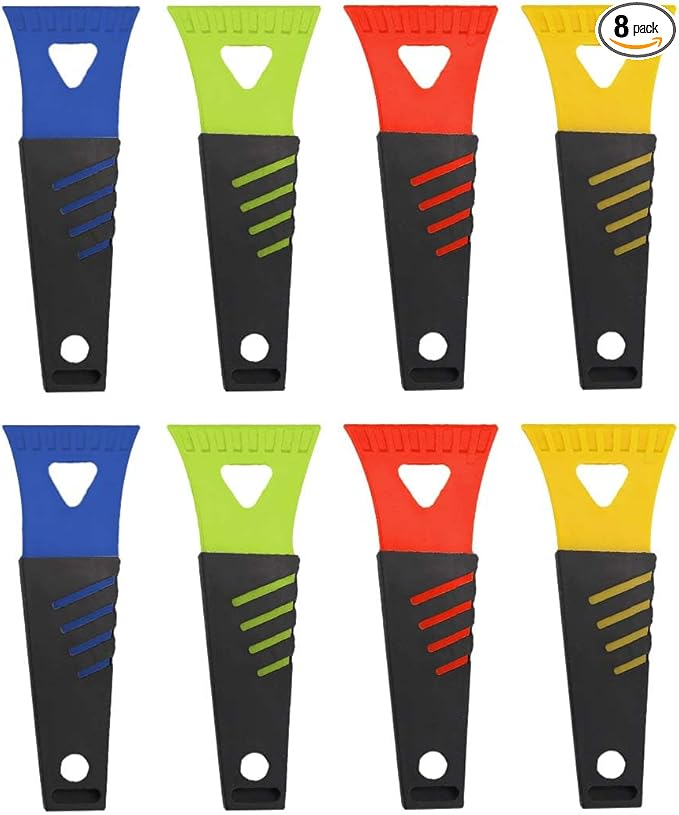 8PCS Ice Scraper for Car Windshield, No Scratch Plastic Ice Shovel Tools for Winter, Window Ice Snow Frost Removal Tool Accessories for Cars, Trucks, SUVs (8PCS)