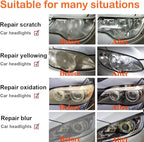 Headlight Restoration Kit, Car Headlight Glass Scratch Renovation Tool, Automobile Headlight Lens Polish Repair Tool with UV 
