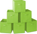 Casafield Set of 6 Collapsible Fabric Cube Storage Bins, Lime Green - 13" Foldable Cloth Baskets for Shelves, Cubby Organizer