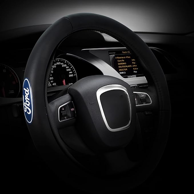 Plasticolor 006743R01 Ford Genuine Leather Steering Wheel Cover