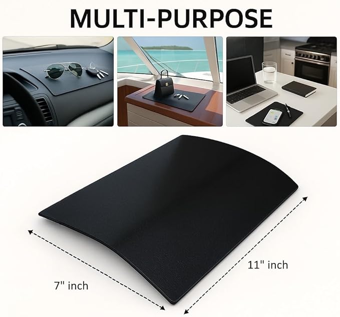 Extra Large Non-Slip Car Dashboard Sticky Pad – 11"x7" MINI-FACTORY Fixate Gel Mat for Phones, Glasses, Keys – Anti-Slip Grip