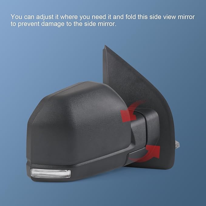 JDMSPEED Passenger Side View Mirror Power Heated LED Signal Textured Black Right Compatible with 2015-2020 Ford F150 With Bli