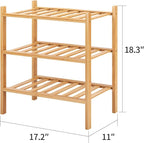 3-Tier Small Shoe Rack for Entryway, Stackable | Heavy Duty | Multi-Function, Bamboo Free Standing Shoe Racks for Bedroom Hal