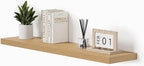 Vivelove Single Floating Shelves Oak 48 Inches, 48 x 10 inch Deep x 1.8 in Thick, Long Wall Shelves Heavy Duty 80 lbs for Bed