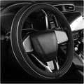 Yourkar Leather Steering Wheel Cover, Breathable Anti-Slip Car Steering Wheel Protector for Max Diameter 15 Inch, Universal A
