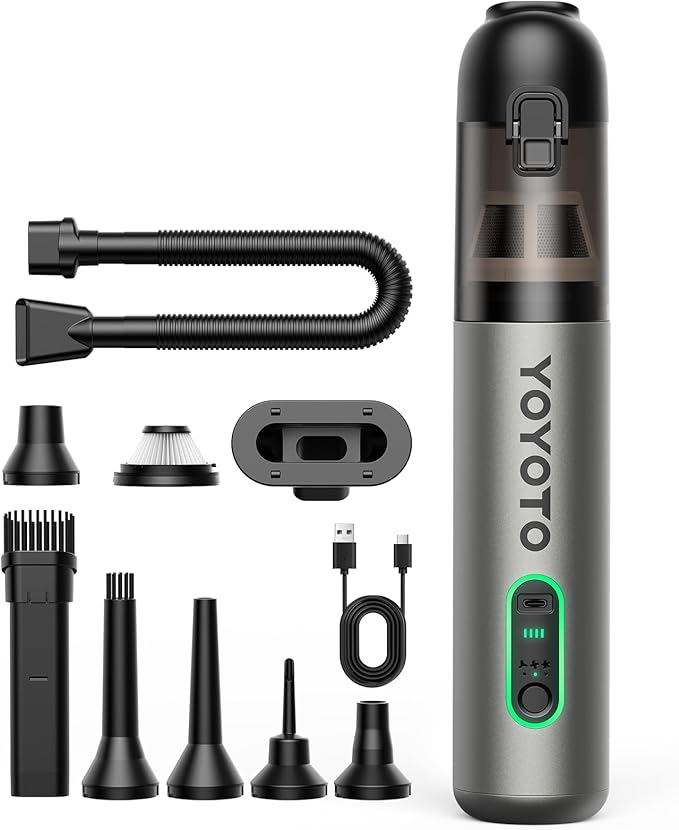 Car Vacuum, Handheld Vacuum Cordless with 21000Pa Powerful Suction & 3 Modes, 4-in-1 Portable Hand Held Mini Vacuum Cleaner R