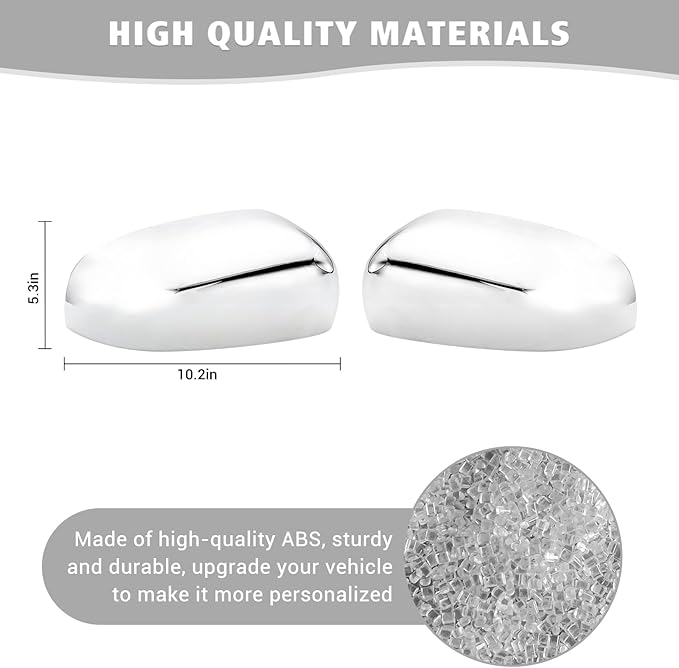 Jimen Compatible with Jeep Cherokee 2014-2023 / Jeep Compass 2017-2023, Side Door Rearview Mirror Cover Trim (Chrome)