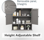 TaoHFE Grey Bathroom Cabinet,Bathroom Wall Cabinet with 2 Door Adjustable Shelves,Over The Toilet Storage Cabinet,Bathroom Ca