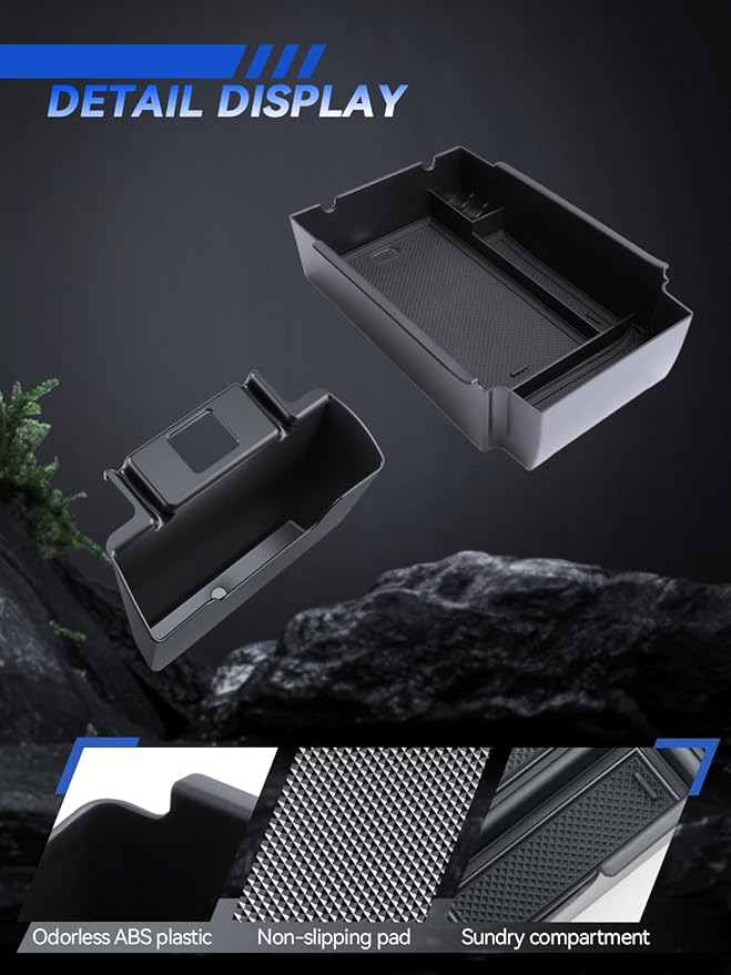for Model 3 Center Console Organizer Armrest Tray Middle Storage Box Insert Container Durable ABS Plastic Accessories 2024 2025
