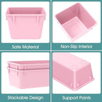 WOWBOX 25 PCS Plastic Drawer Organizer Set, 4 Sizes Desk Drawer Divider Organizers and Storage Bins for Makeup, Jewelry, Gadg