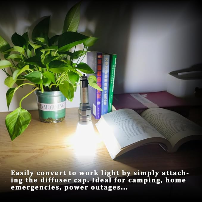 Small Flashlight Rechargeable with Diffuser 12 Volt Car Cigarette Lighter & USB C Charge for Auto Vehicles Emergency, Car Esc