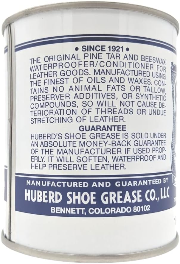 Huberd’s Shoe Grease (16oz) - Leather conditioner and waterproofer since 1921. Waterproofs, softens and conditions boots, sho
