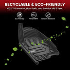 LASFIT Front Floor Mats 2019-2026 for Chevrolet Silverado/GMC Sierra 1500, 2020-2026 Chevy Silverado/GMC Sierra 2500HD 3500HD, Crew Cab/Double Cab, All Weather TPE Floor Liners, 1st Row Only