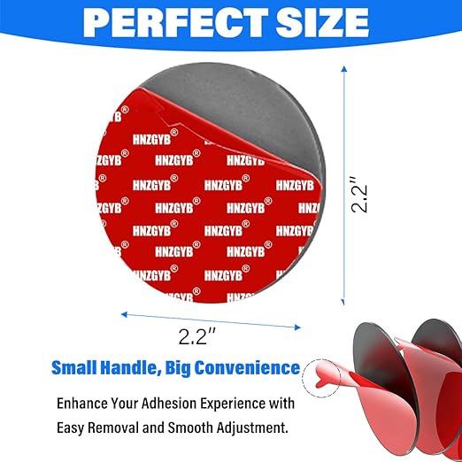 16Pcs Heavy Duty Round Dash Cam Adhesive Pads, 248°F Heat Resistant Double Sided Mounting Gel Pads, Adhesive Pads for Dash Cam Mount for Windshield, Dashboard, GPS, and Camera Holders