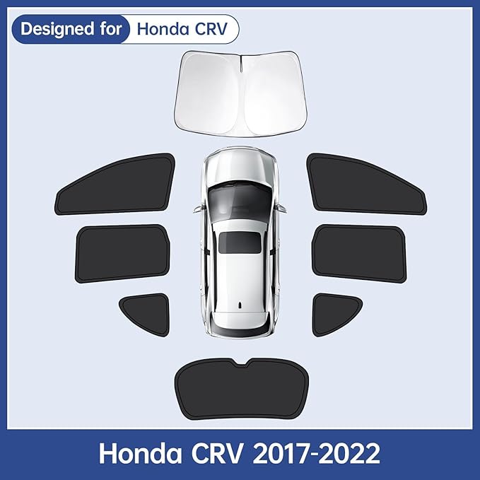 8pcs Car Window Shades for Honda CRV 2017-2022, Full Car Window Covers for Privacy, Sunshades for CRV Front Rear Windshield Side Windows to Block UV and Protect Privacy