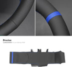 MEWANT Steering Wheel Covers for Ford F-150 2021-2023 / F-150 Lightning 2022-2023 Hand-Stitched F150 Steering Wheel Wrap