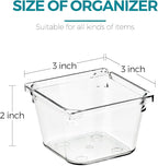 8 Pack Drawer Organizer - 3" X 3" Clear Acrylic Storage Bins with Non-Slip Pads, Versatile Desk Tray for Makeup, Jewelry, Kit
