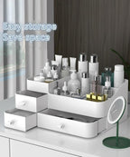 MIUOPUR White Makeup Organizer for Vanity, with 3 Drawers, Large Capacity, Ideal for Make up, Cosmetic, Skin care, Suitable f