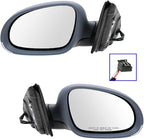 TRQ 2 Piece Driver and Passenger Side Mirror Assembly Set Electric Adjustment Heated No Memory Black Compatible with 2005-201