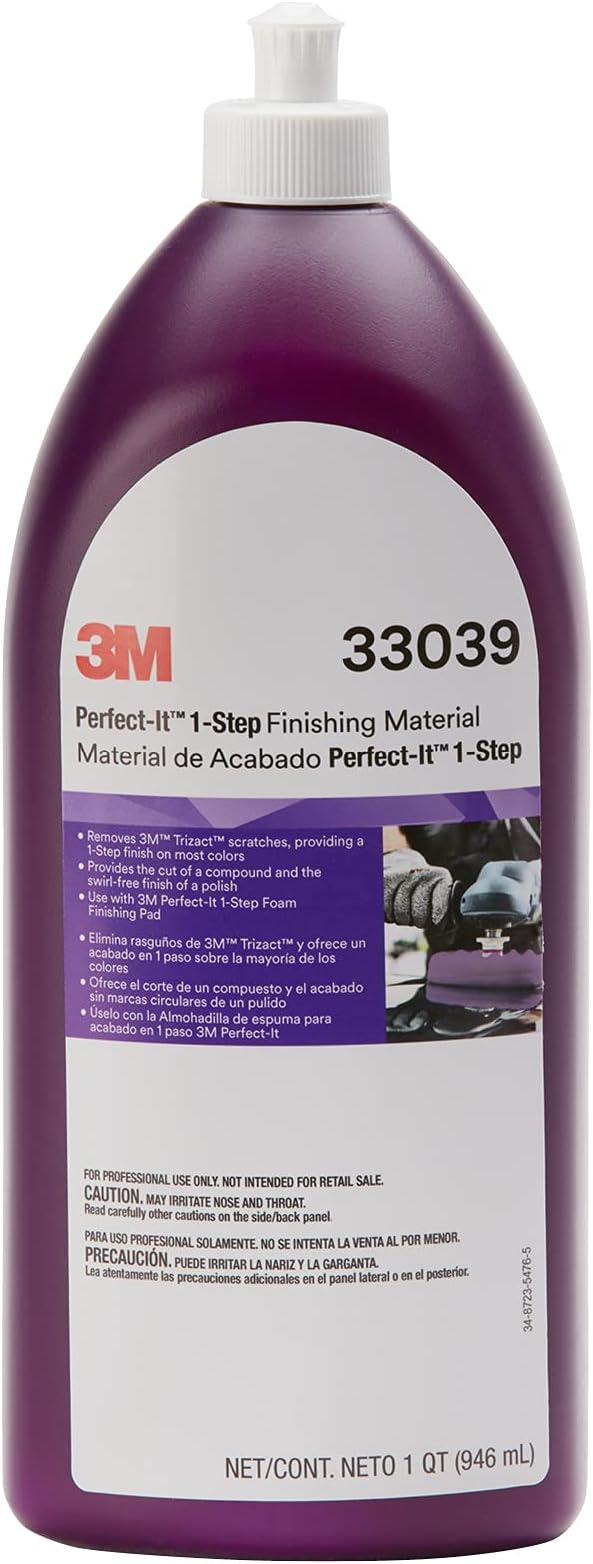 3M Perfect It 1 Step Finishing Material, 33039, for Paint Finishing Cars, Trucks, and Other Painted Surfaces, 32 fl oz, 6/Case, Purple