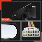 A-Premium Pair (2) Driver and Passenger Side Power Door Mirror - Compatible with Honda CR-V CRV 2017-2022 - Heated Manual Folding Black Outside Rear View Mirror w/Turn Signal Blind Spot Detection