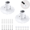 Flower-Shape Shower Curtain Rod Bracket, 2Pcs Telescopic Metal Shower Drape Rod Swivel Flange Curtain Pole Wall-Mount Bracket