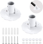 Flower-Shape Shower Curtain Rod Bracket, 2Pcs Telescopic Metal Shower Drape Rod Swivel Flange Curtain Pole Wall-Mount Bracket